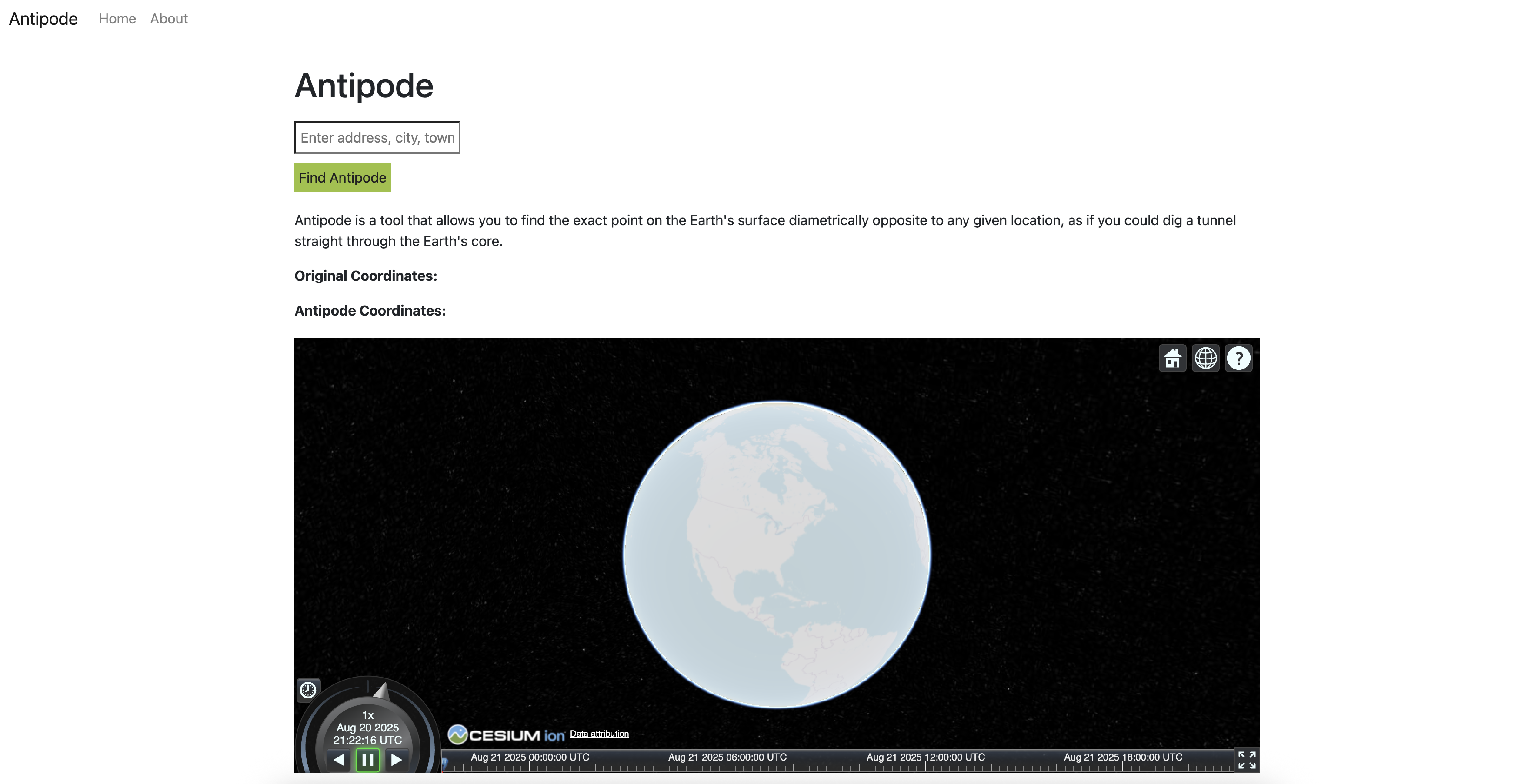Antipode instructions panel