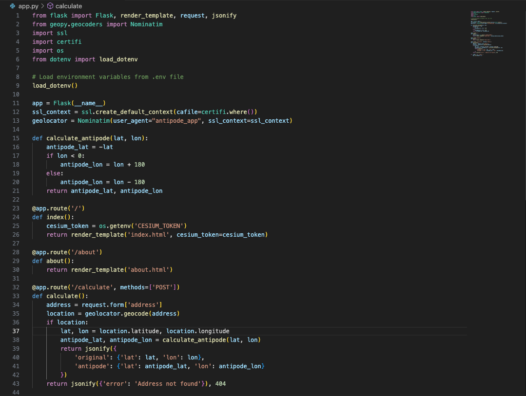 Antipode source code screenshot
