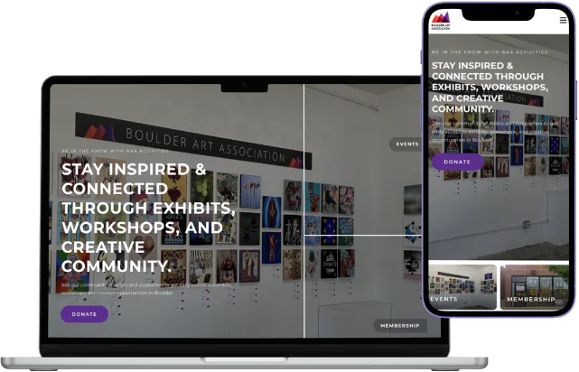 Boulder Art Association website preview
