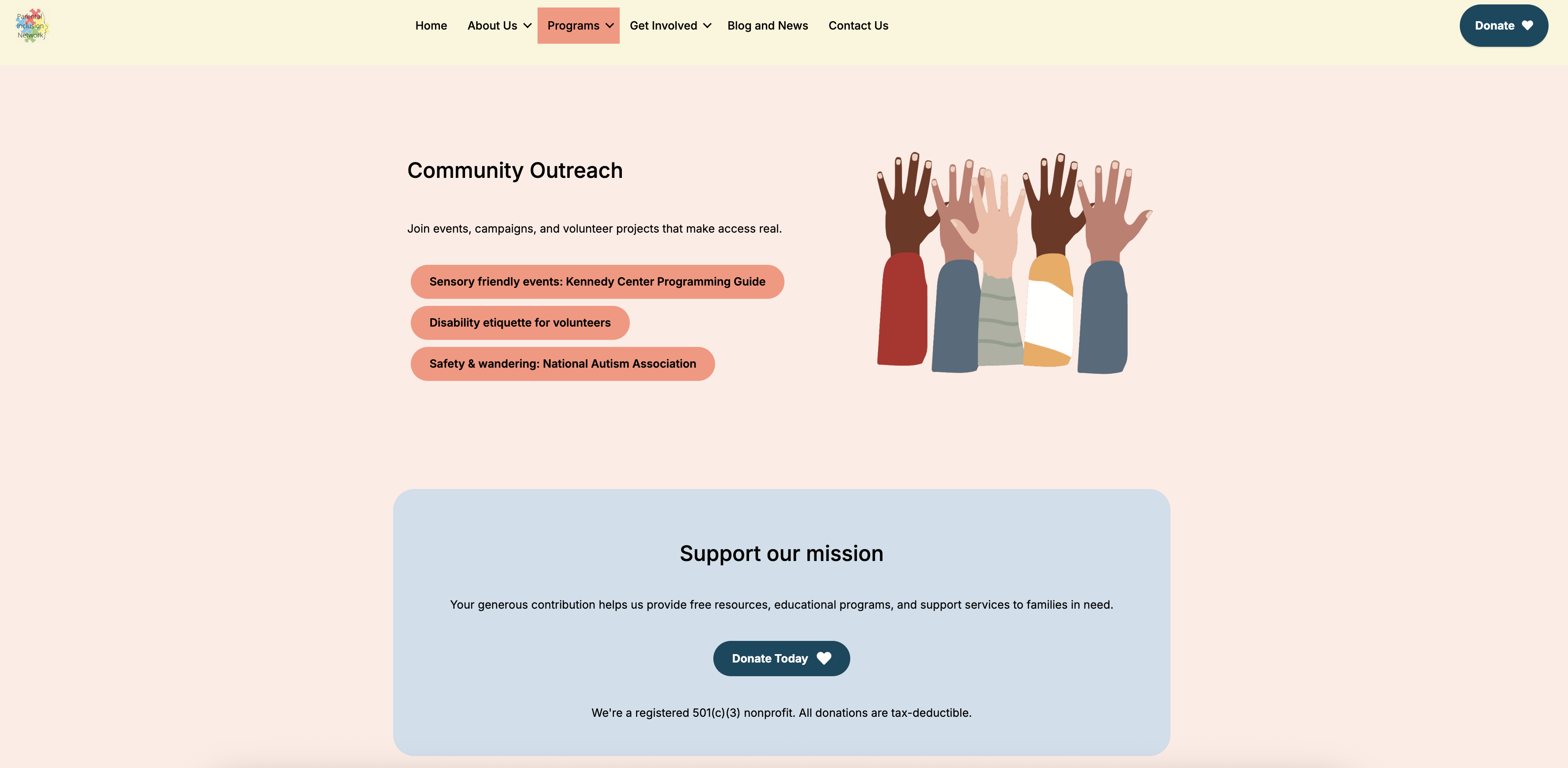 Parental Inclusion Network interactive mapping screenshot