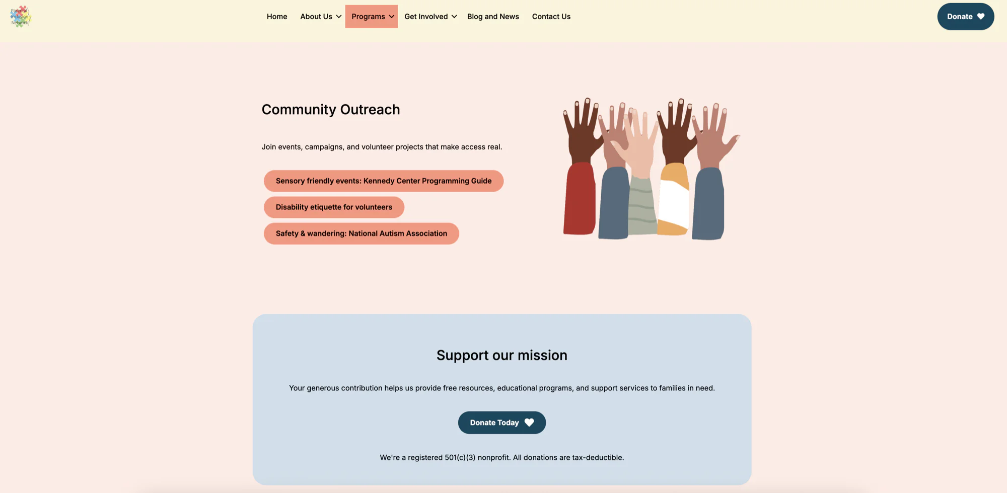 Parental Inclusion Network interactive mapping screenshot