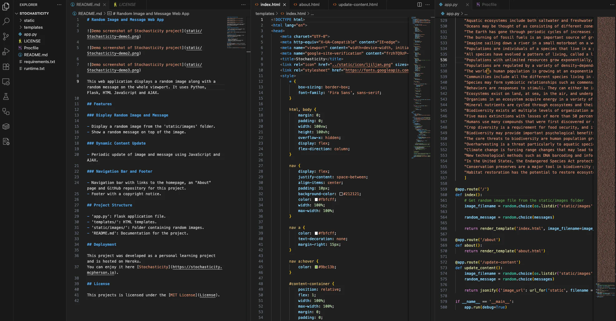 Stochasticity source code view screenshot