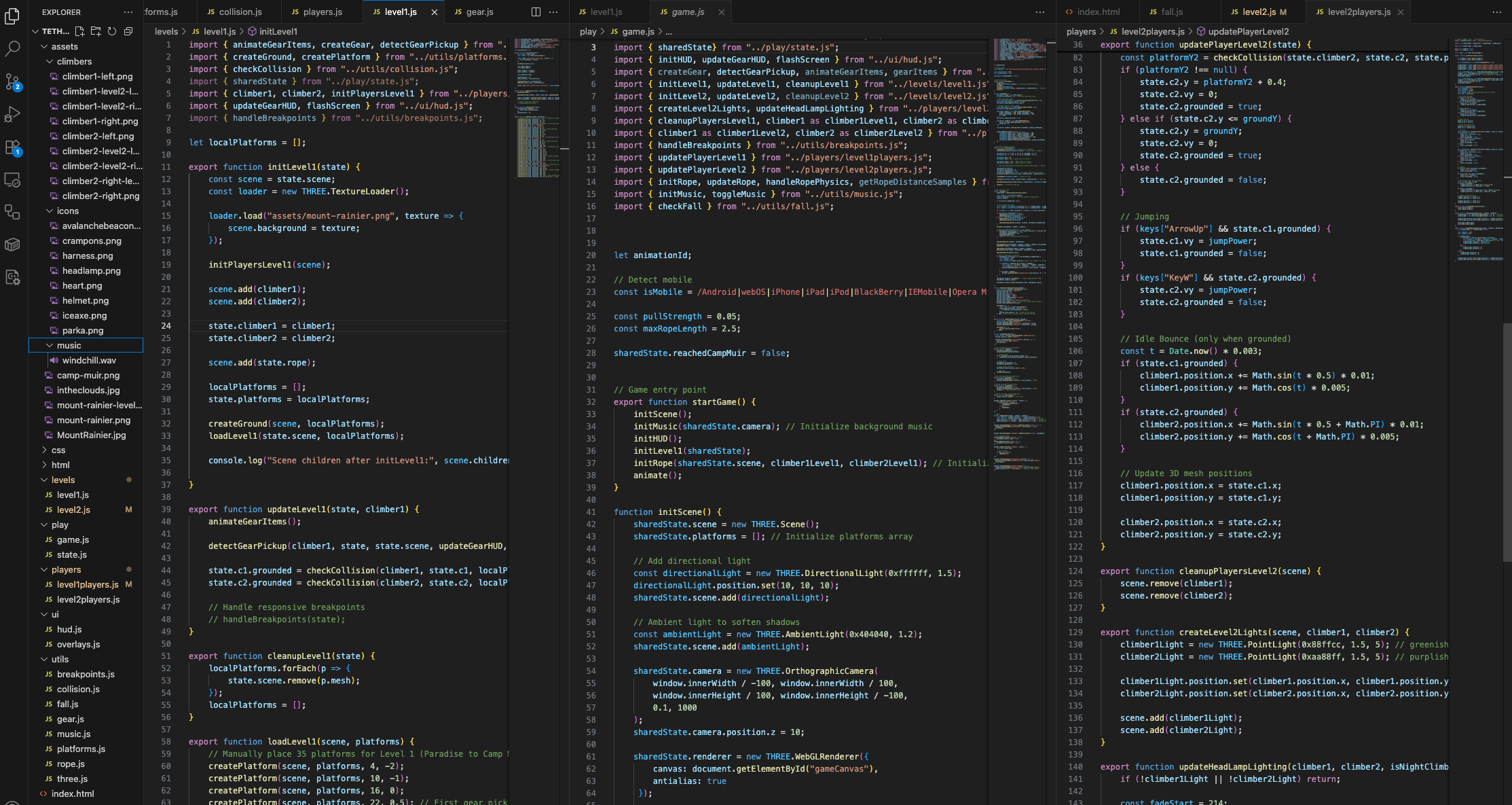Tether Traverse source code view screenshot