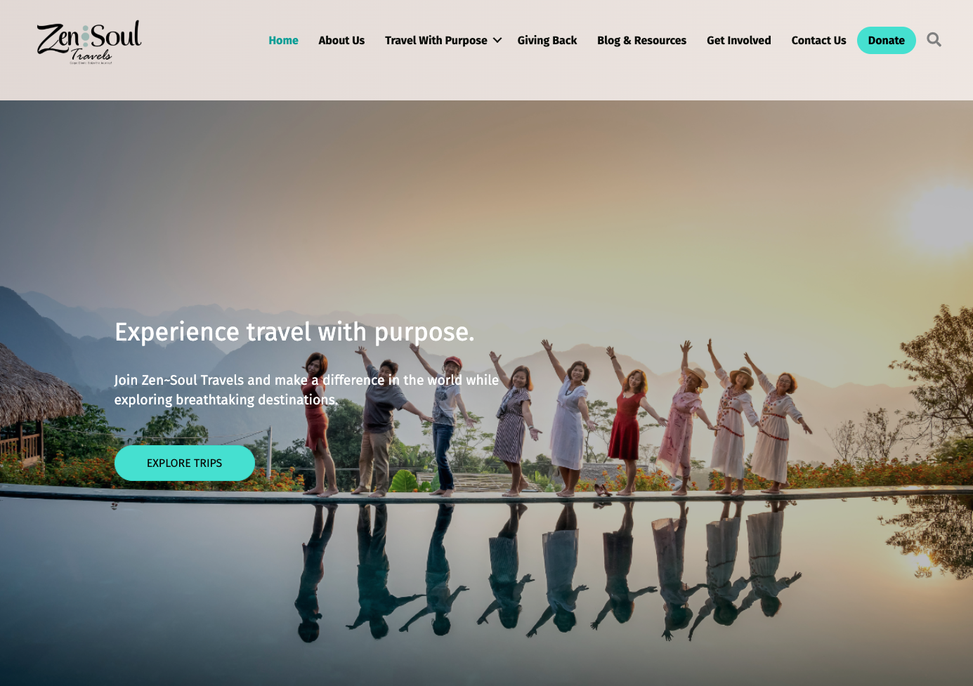 Zen~Soul Travels landing page screenshot